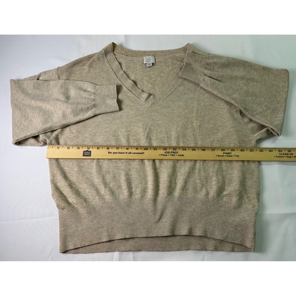 A New‎ Day Women's V-Neck Long Sleeve Lightweight Knit Sweater Beige Size L - Picture 8 of 8